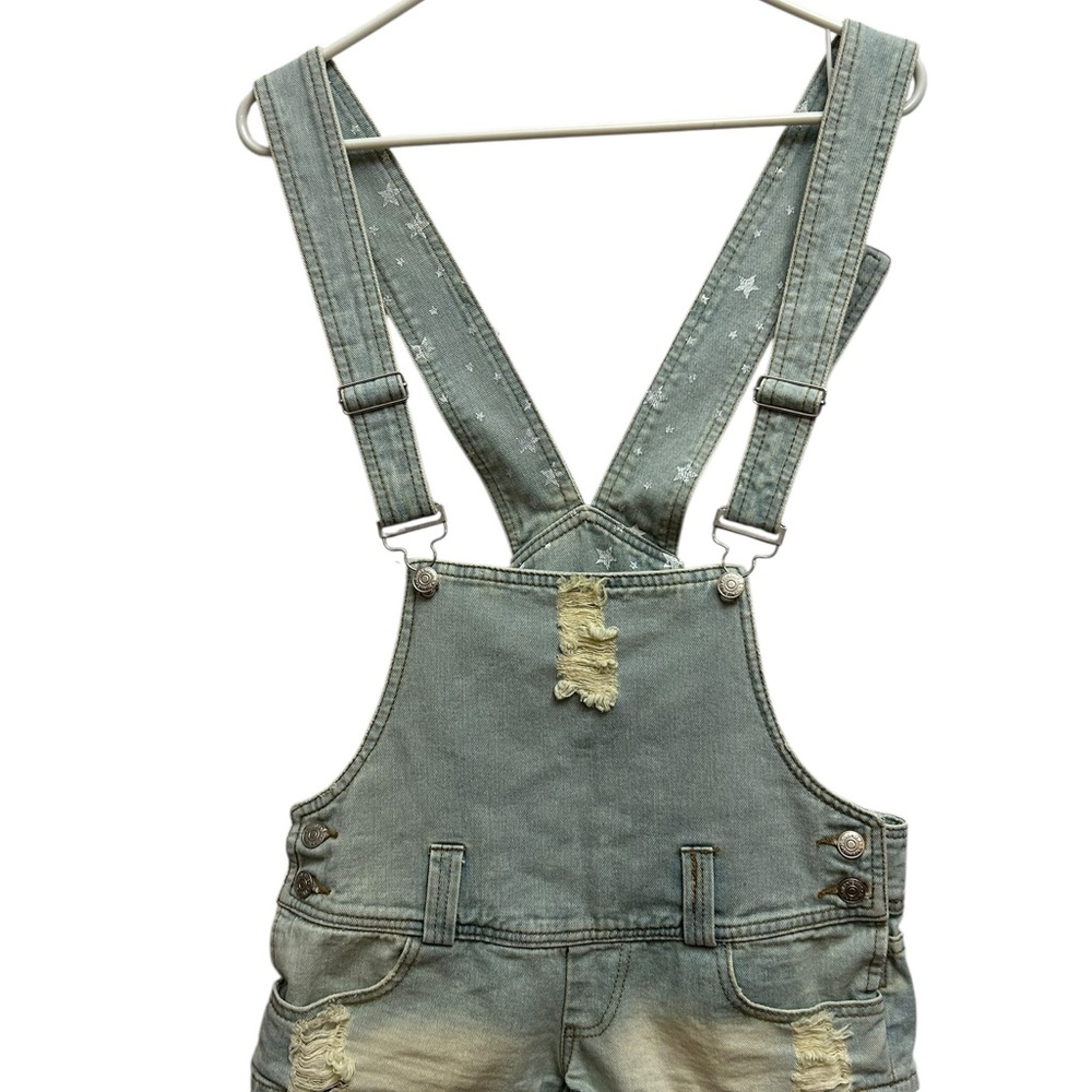 Distressed Denim Overalls